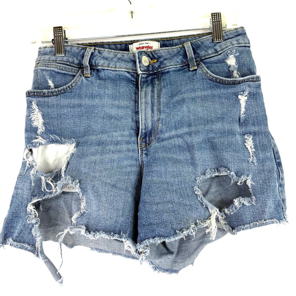 Wrangler Women's Cut Off Denim Distressed Shorts Size 6